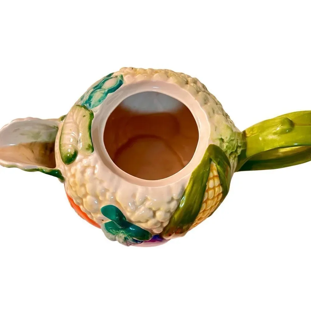 Vintage Fitz And Floyd Ceramic Vegetable Garden Teapot